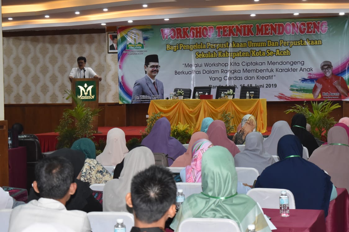 Dinas Perpustakaan dan Kearsipan Aceh menggelar Workshop Teknik Mendongeng